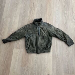 Men's vintage green leather jacket